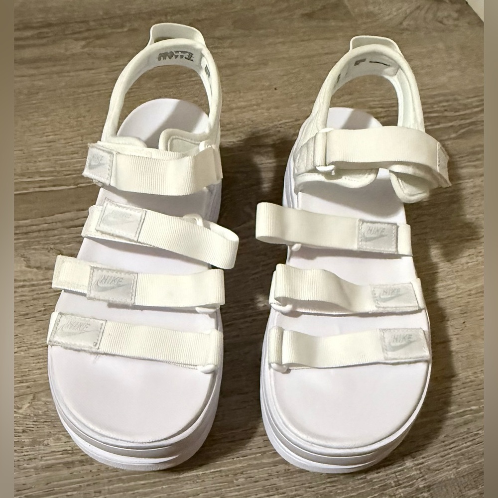 Nike Icon Classic Platform Sandals White Pure Platinum Size 10 | Chunky Strappy - Picture 4 of 8